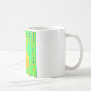 Bright Edgy Geometrical Neon Pattern Art Design Coffee Mug
