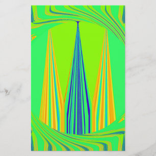 Bright Edgy Geometrical Neon  Pattern Art Design Stationery