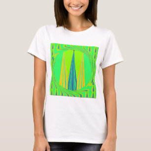 Bright Edgy Geometrical Neon  Pattern Art Design T-Shirt
