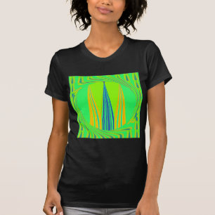 Bright Edgy Geometrical Neon Pattern Art Design T-Shirt