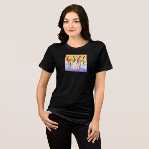 Bright, elegant, Expression of Happiness, Black Tri-Blend Shirt