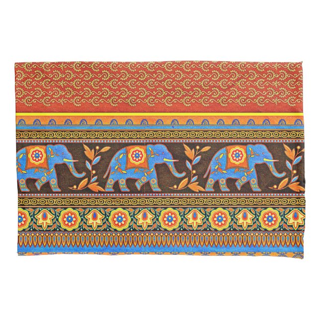 Bright elephants pillowcase (Front)