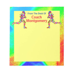 Bright Energetic Football Theme for Coach Notepad