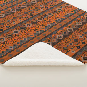 Bright ethnic striped pattern. sherpa blanket