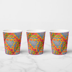 Bright ethnic type design paper cups