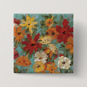 Bright Expressive Garden 15 Cm Square Badge