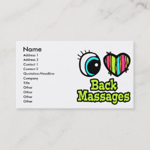 Bright Eye Heart I Love Back Massages Business Card