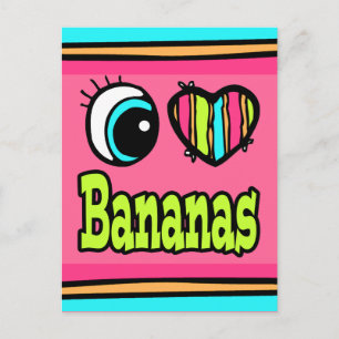 Bright Eye Heart I Love Bananas Postcard