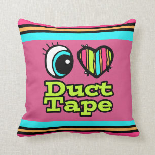 Bright Eye Heart I Love Duct Tape Cushion