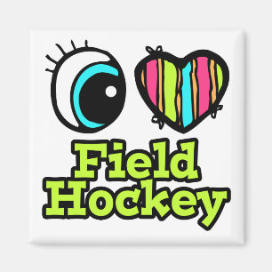Bright Eye Heart I Love Field Hockey Magnet