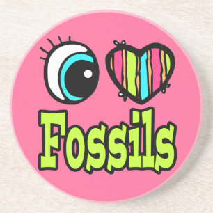 Bright Eye Heart I Love Fossils Coaster