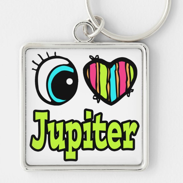 Bright Eye Heart I Love Jupiter Key Ring (Front)