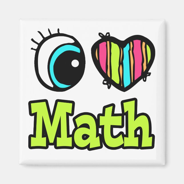 Bright Eye Heart I Love Math Magnet (Front)