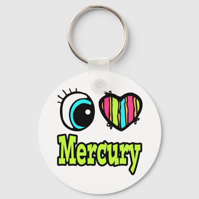 Bright Eye Heart I Love Mercury Key Ring (Front)