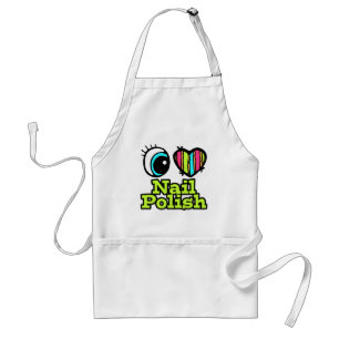 Bright Eye Heart I Love Nail Polish Standard Apron