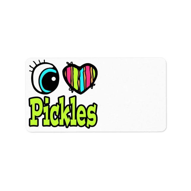Bright Eye Heart I Love Pickles Label (Front)
