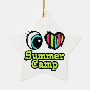 Bright Eye Heart I Love Summer Camp Ceramic Tree Decoration
