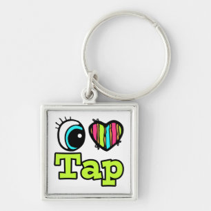 Bright Eye Heart I Love Tap Key Ring