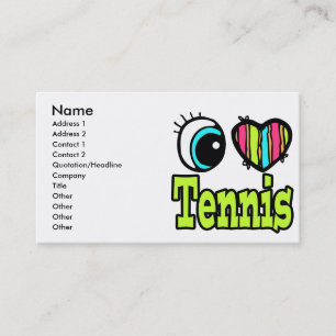 Bright Eye Heart I Love Tennis Business Card