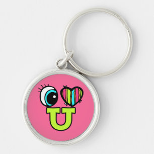 Bright Eye Heart I Love U You Key Ring
