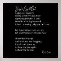 Bright Eyed Girl Inspirational Poem Wall Art decor