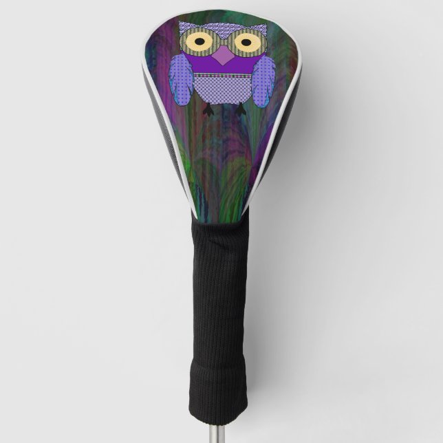Bright Eyed Owl Golf Head Cover (Front)