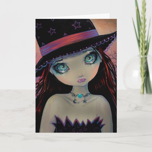 Bright Eyed Witch Greeting Card (Front)