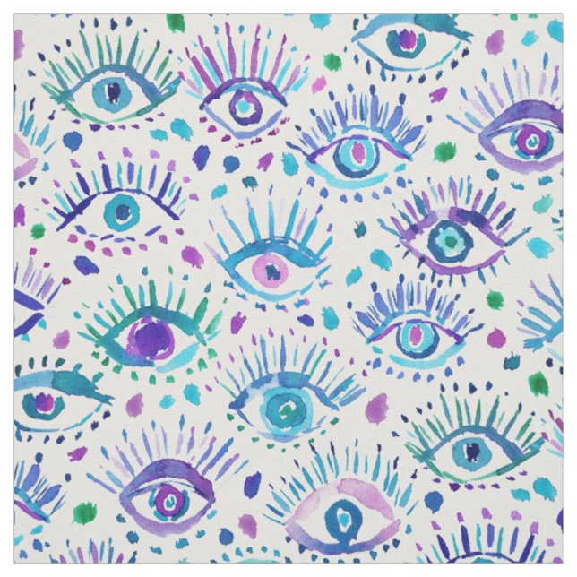 BRIGHT EYES All-Seeing Eye Illuminati Print Fabric (Swatch)