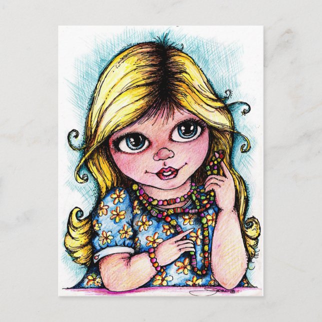 Bright Eyes and Beautiful Beads Postcard (Front)