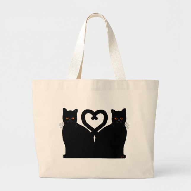 Bright Eyes Heart Large Tote Bag (Front)
