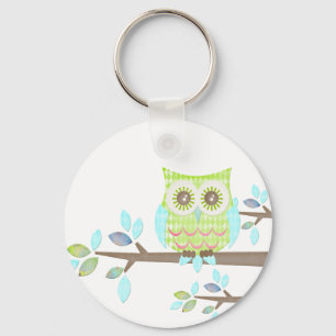 Bright Eyes Owl in Tree Key Ring