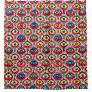 Bright eyes shower curtain
