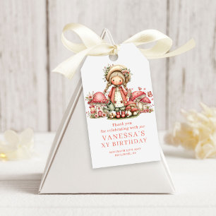 Bright Fairy 8th Birthday Floral Pink Favour Gift Tags