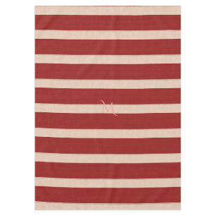 Bright Fall Autumn Broad Burgundy Red Stripes Tablecloth