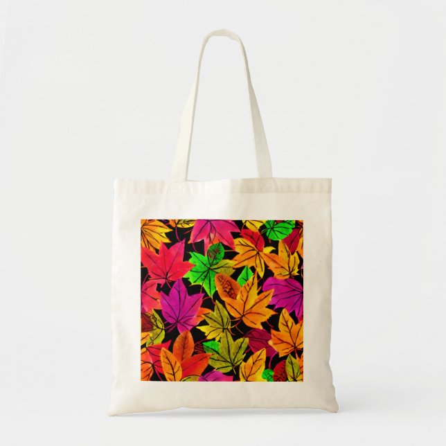 Bright Fall Leaves Canvas Tote  Bag (Front)