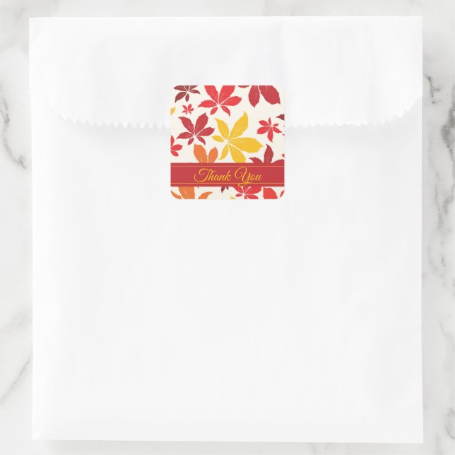 Bright Fall Leaves Thank You Favour Tag (Bag)