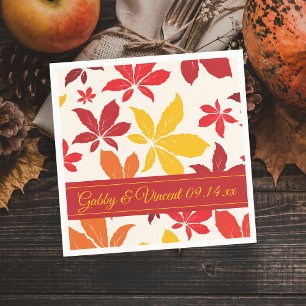 Bright Fall Leaves Wedding Napkin