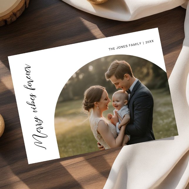 Bright Family Christmas Card, Merry Vibes Forever, Holiday Card (Creator Uploaded)