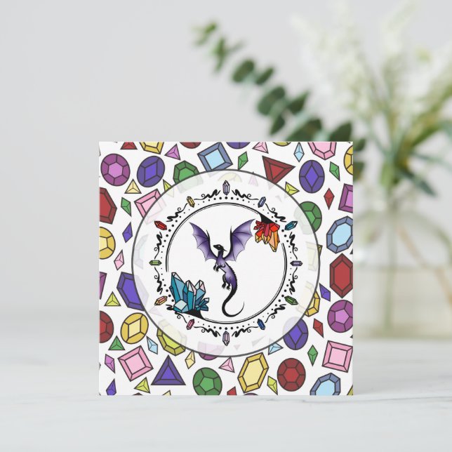 Bright Fantasy Gemstone Elegant Amethyst Dragon  (Standing Front)