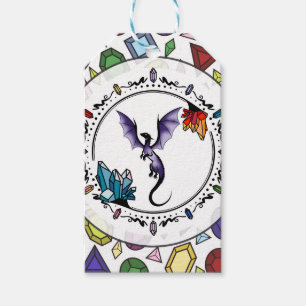 Bright Fantasy Gemstone Elegant Amethyst Dragon Gift Tags