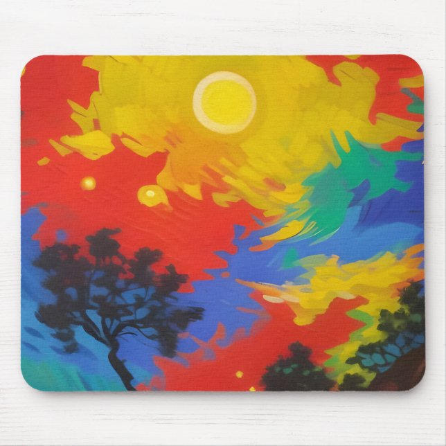 Bright fantasy sunset mouse pad (Front)