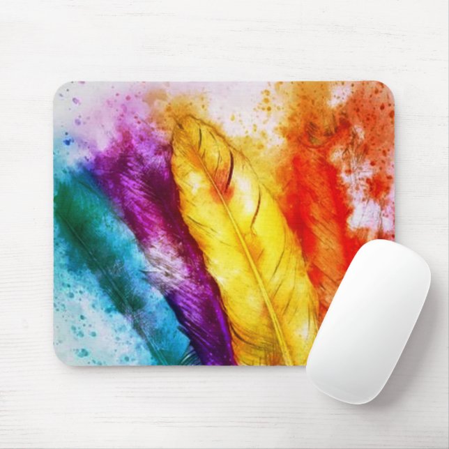 Bright feathers  mouse pad (With Mouse)