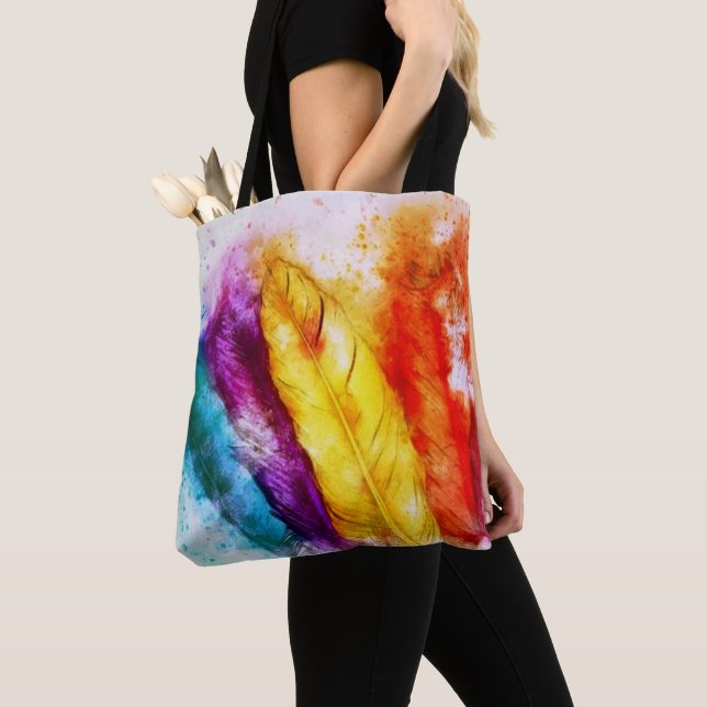 Bright feathers  tote bag (Close Up)