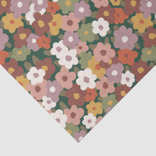 Bright Festive Autumn Floral Pattern Tissue Paper