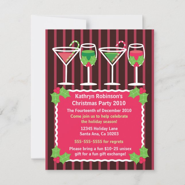 Bright Festive Christmas Party Invitation (Front)