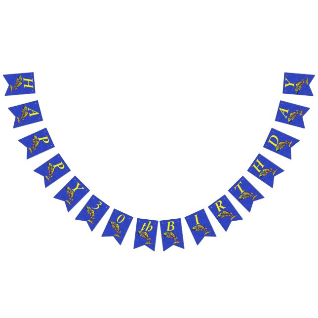 Bright Festive Happy Birthday Abstract Fish Bunting (All)