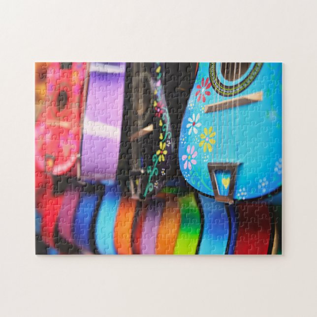 Bright Festive Musical Guitars Jigsaw Puzzle (Horizontal)