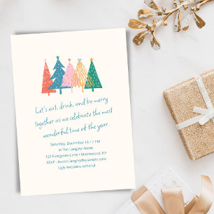 Bright Festive Simple Cute Christmas Holiday  Invitation