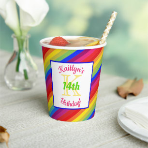 Bright Fiesta Stripes Birthday Party Paper Cups