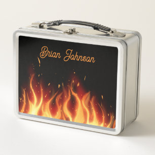 Bright Flames Metal Lunch Box